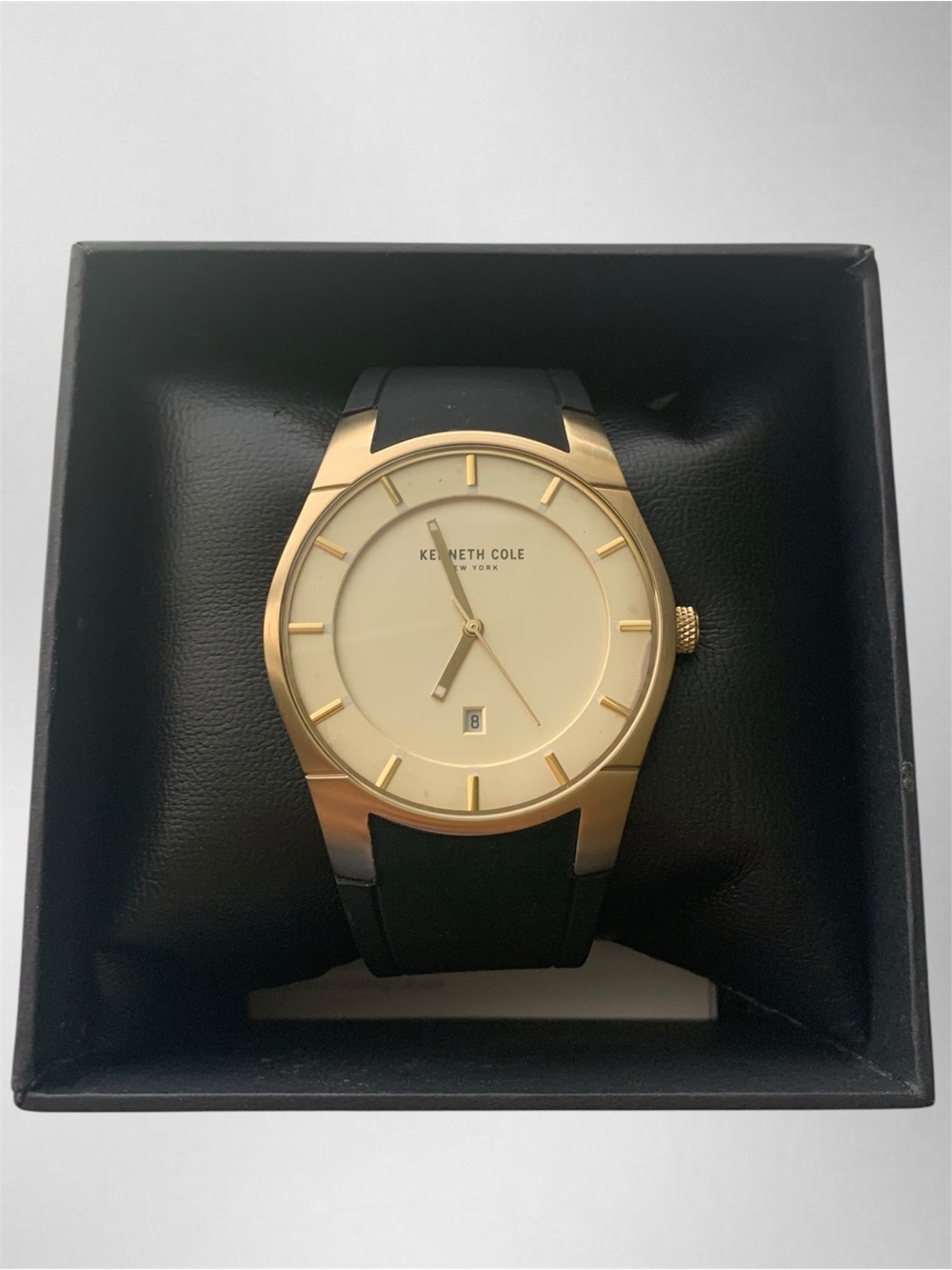 Kenneth Cole Gold-Tone Men's Watch with Black Strap